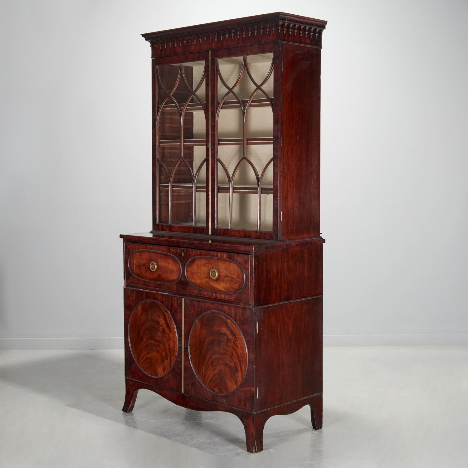 GEORGE III FIGURED MAHOGANY SECRETARY 30bd7c