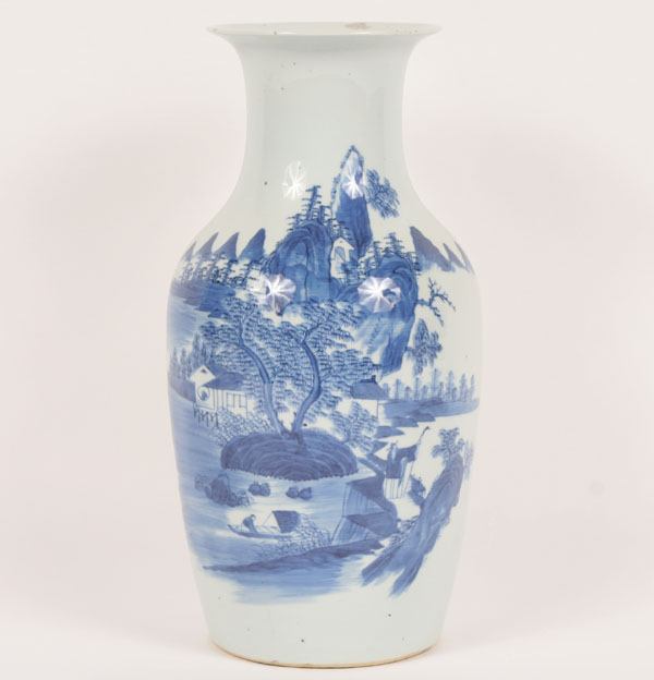 Tall Chinese blue and white porcelain