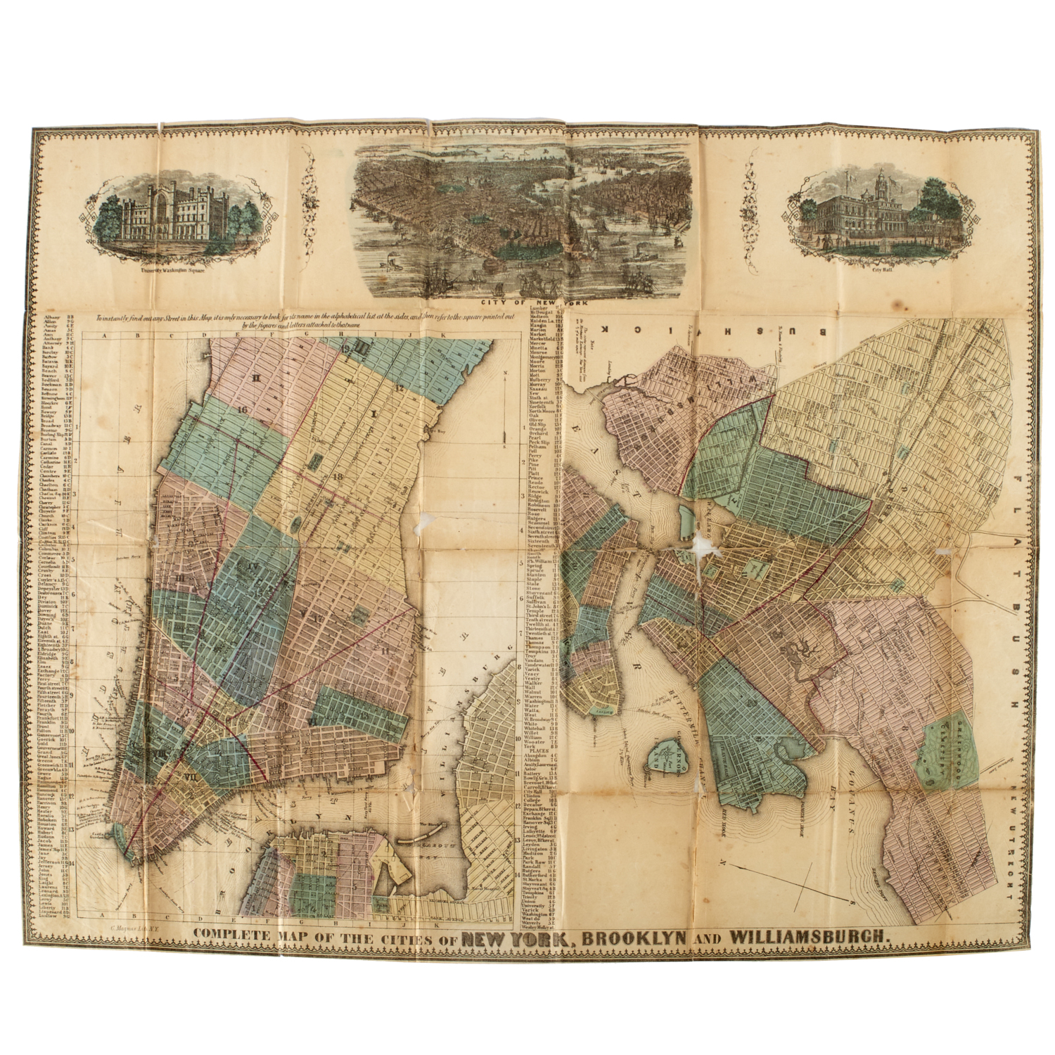 HAND COLORED MAP OF THE CITIES 30bdb0