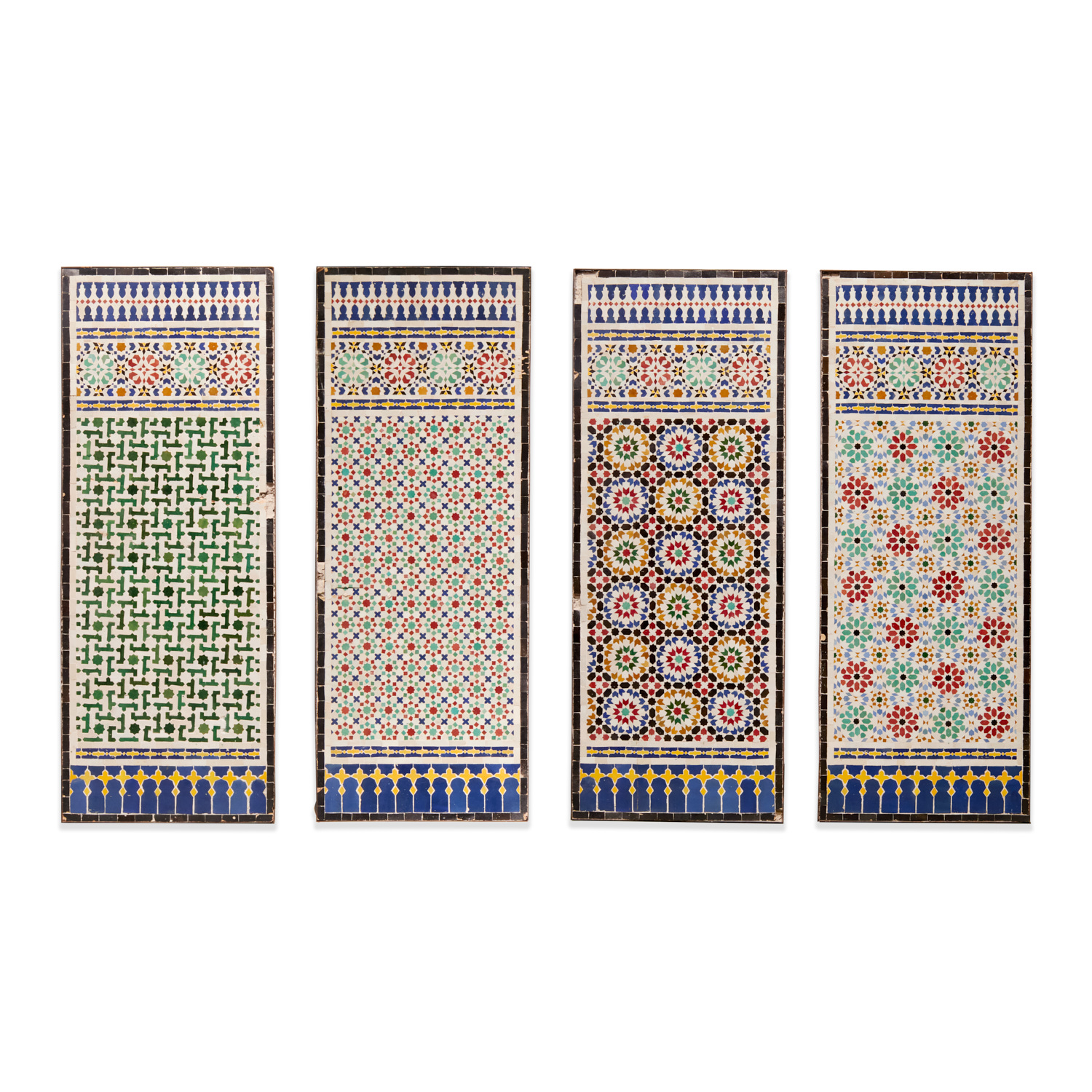  4 MOROCCAN ZELLIGE MOSAIC PANELS  30bdfc