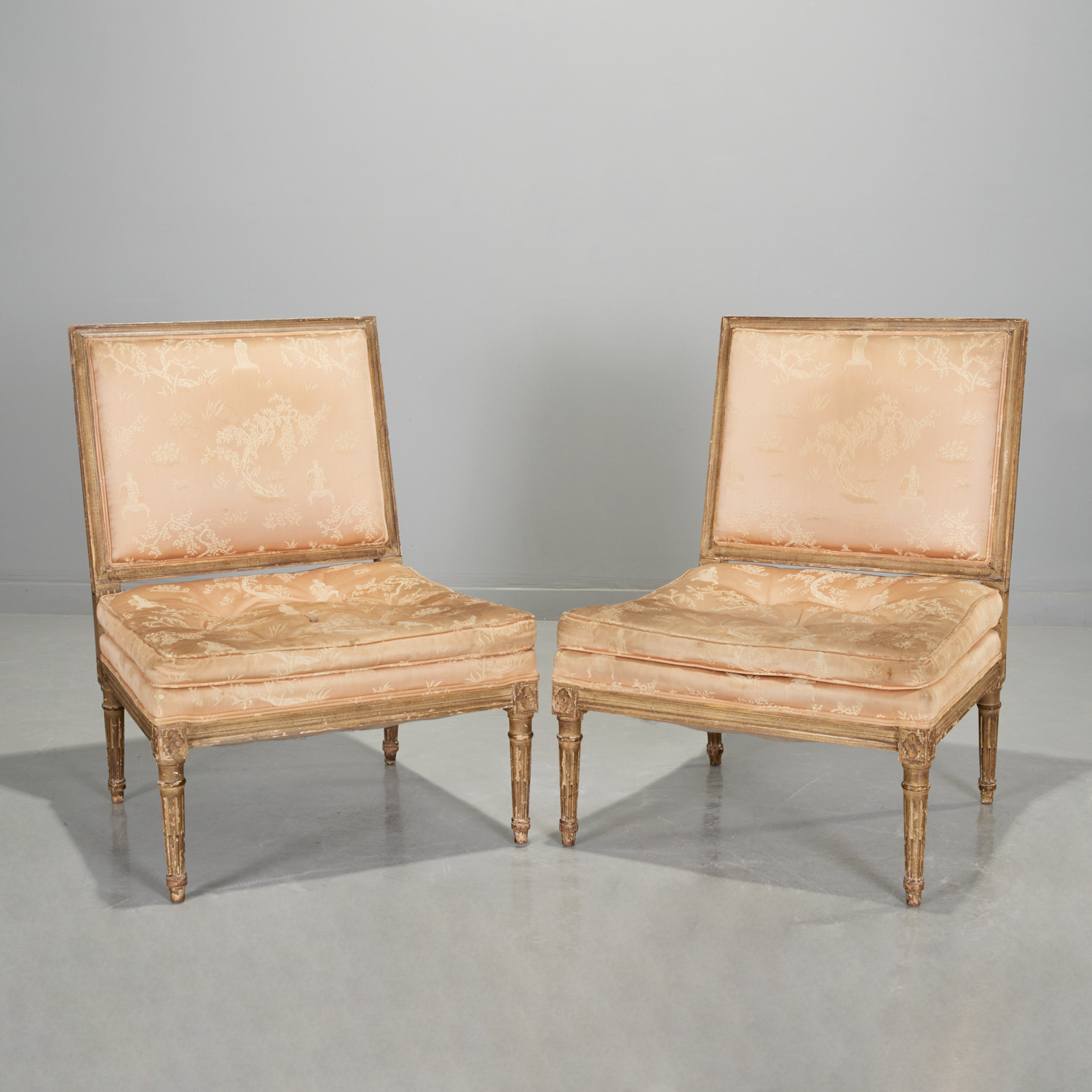 PAIR LOUIS XVI STYLE UPHOLSTERED 30be39