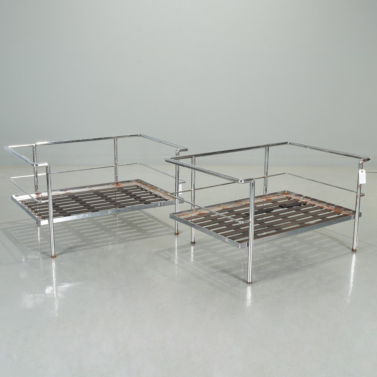 LE CORBUSIER ATTRIB PAIR CHROME 30be34