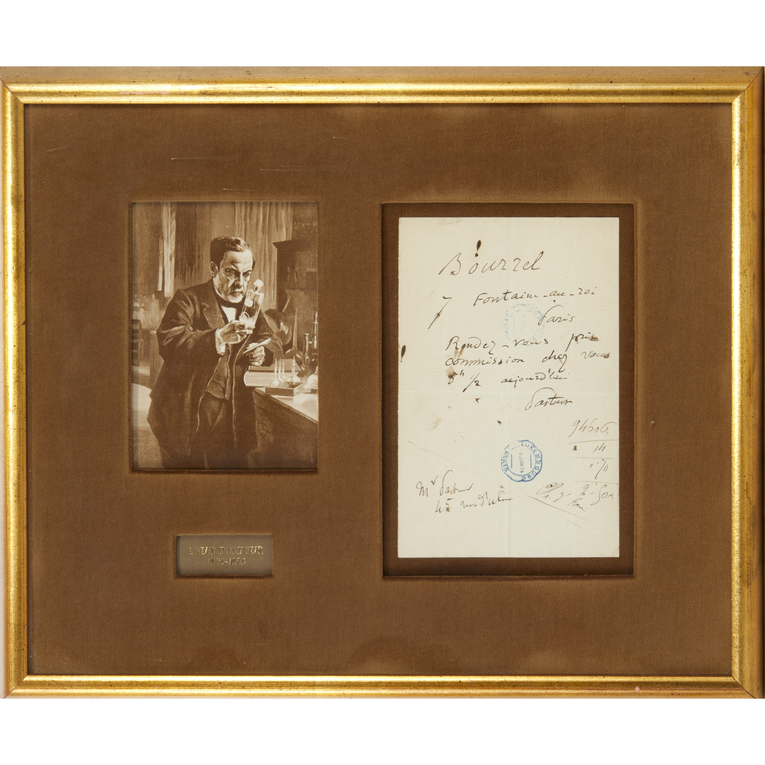 LOUIS PASTEUR, SIGNED AUTOGRAPH