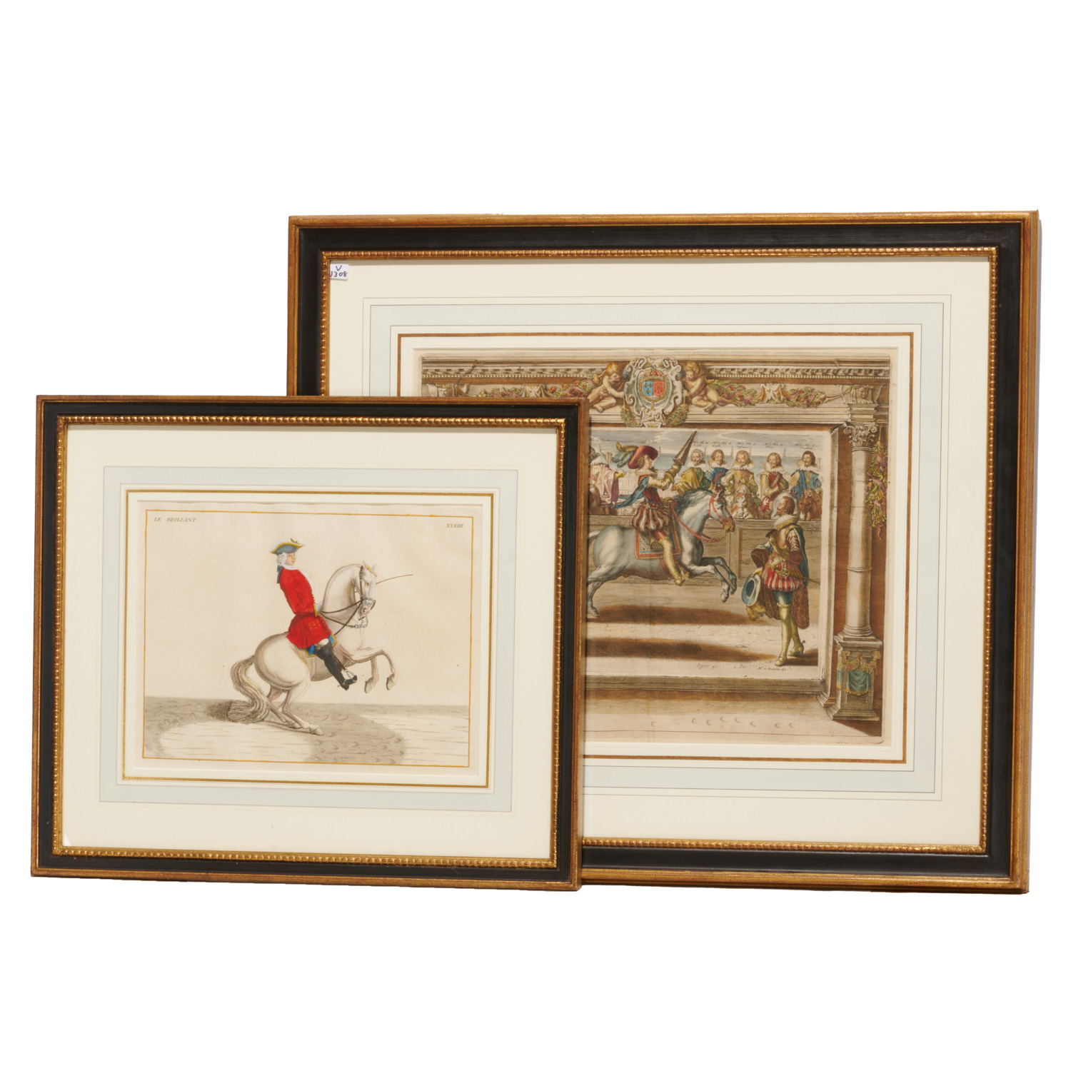  2 HAND COLORED EQUESTRIAN ENGRAVINGS 30bed2