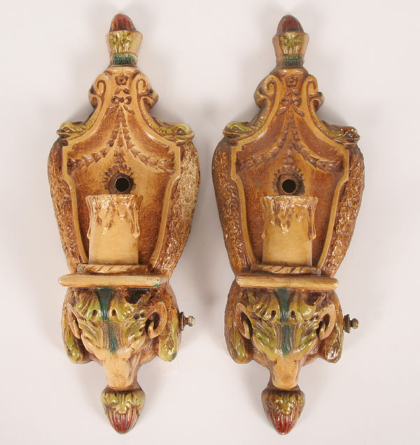 Pair deco sconces with floral and 4dfe8