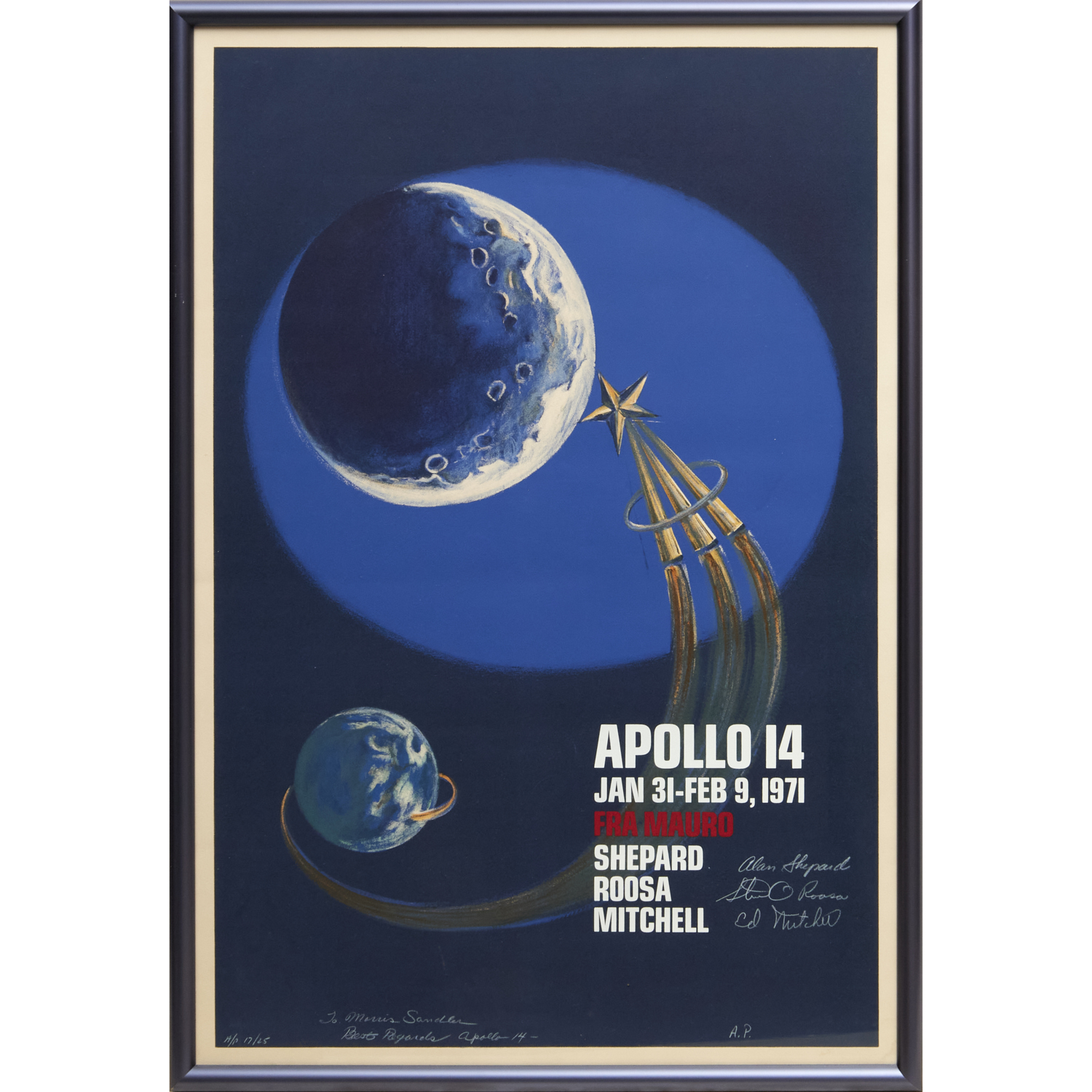 ASTRONAUTS SIGNED APOLLO 14 LITHOGRAPHIC 30bf7e