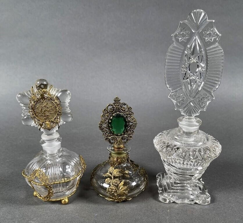 (3) ANTIQUE PERFUME BOTTLES, FRENCH