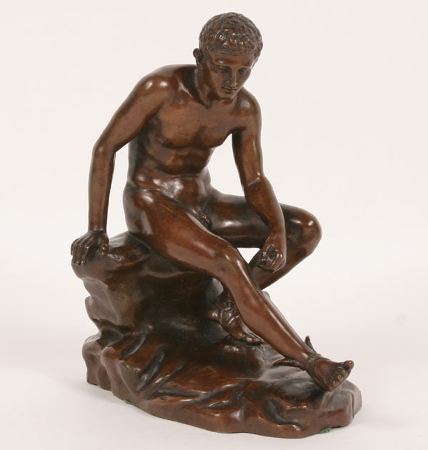 Bronze figure of a seated Mercury  4dff6