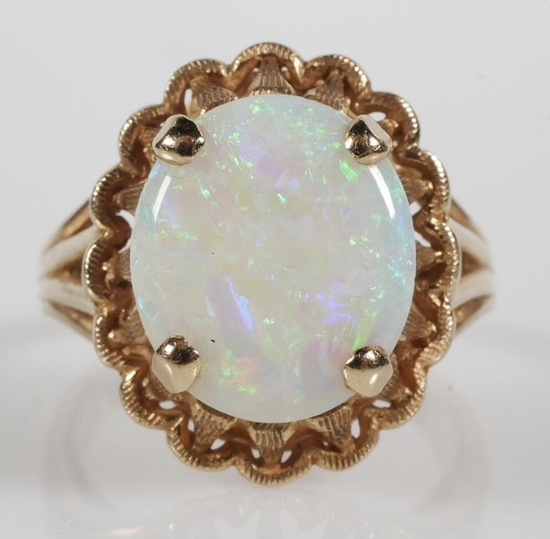 3 CARAT OPAL 14K GOLD RINGFiery 30bfcb