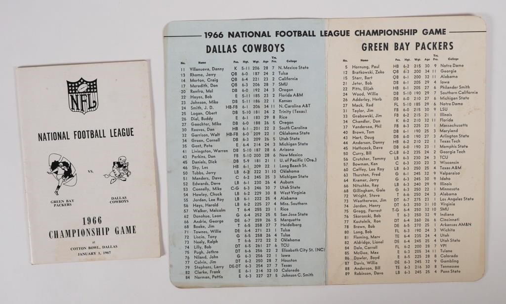 1966 NFL CHAMPIONSHIP GAME MEDIA 30bfe2