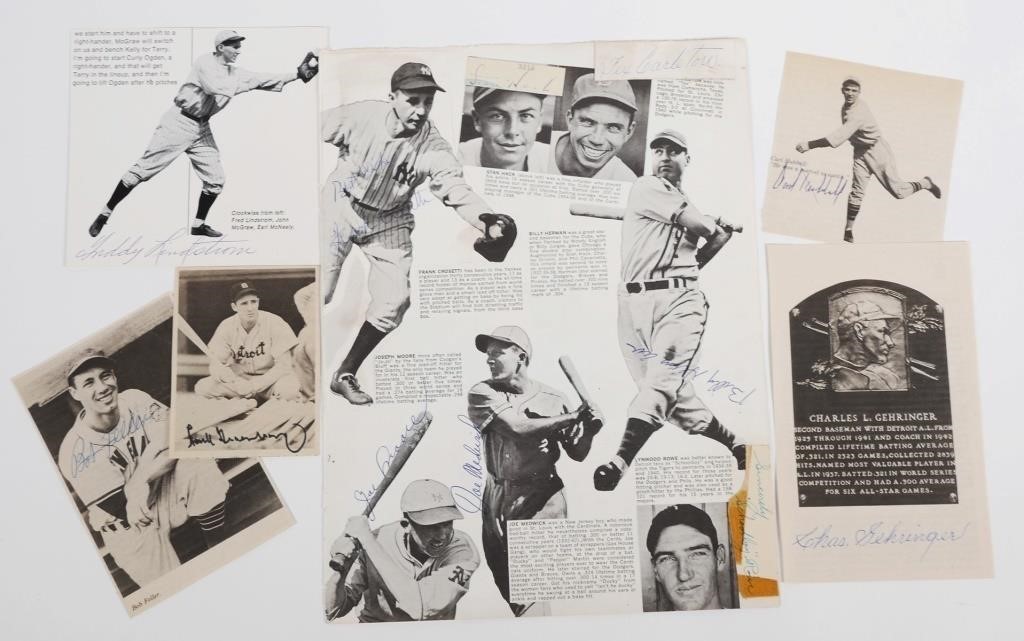 (14) BASEBALL AUTOGRAPHS, HALL