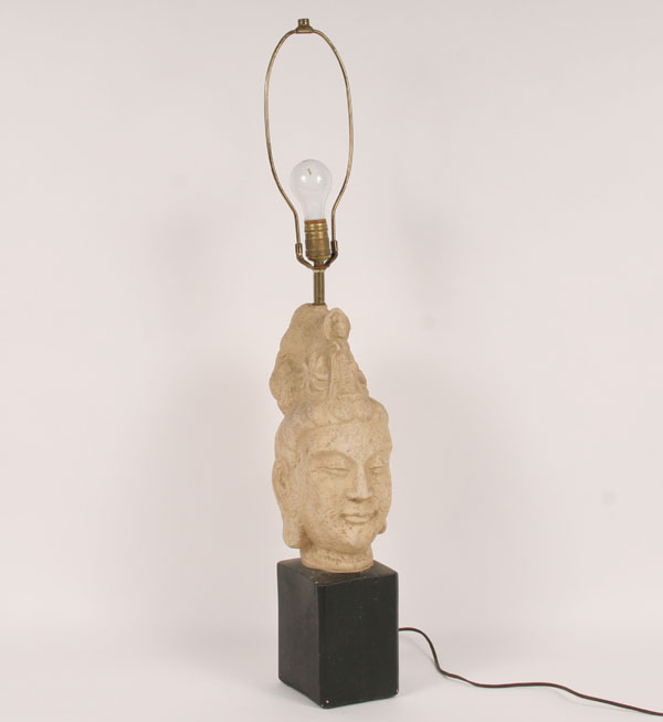 Composite figural lamp of Indian 4e005
