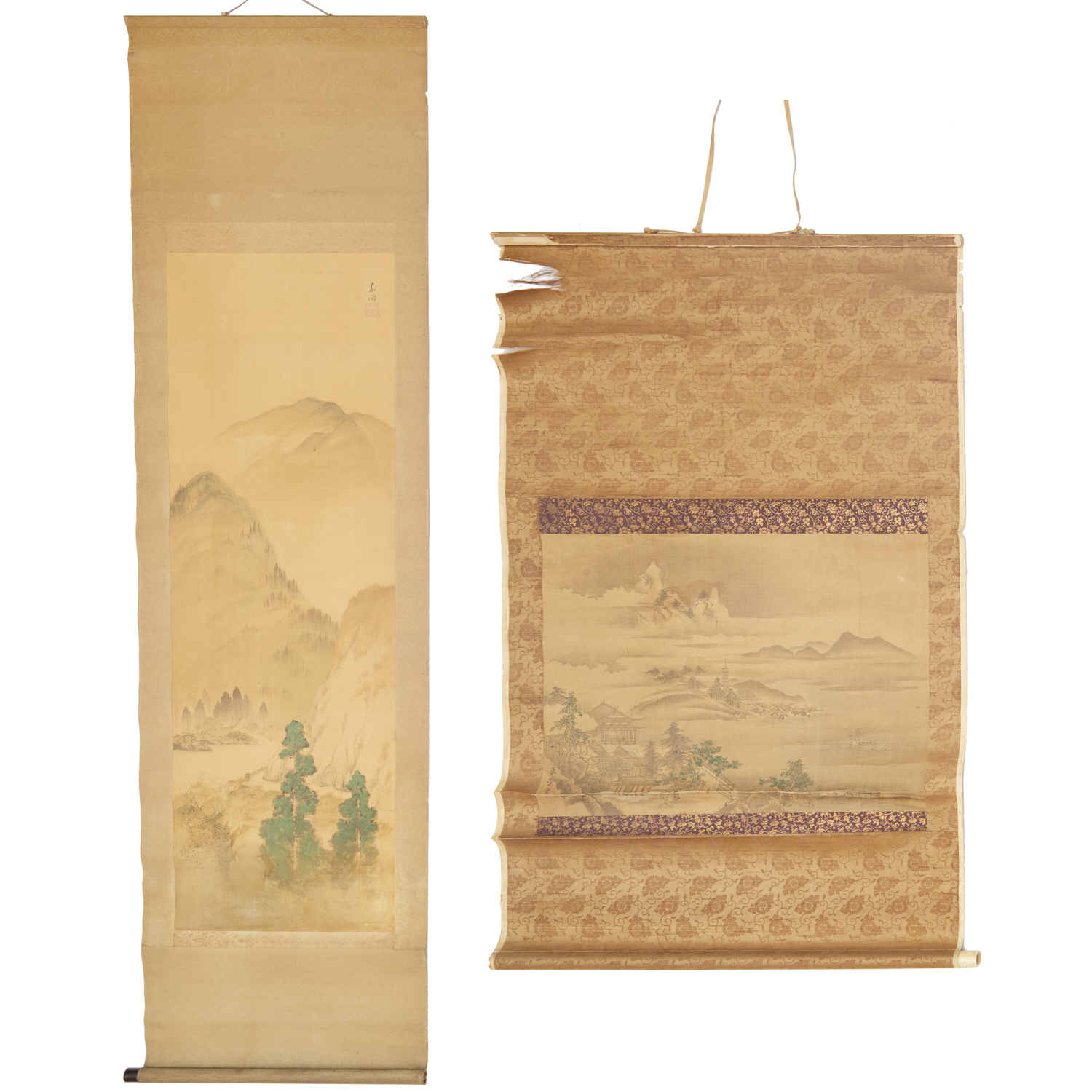 (2) ANTIQUE ASIAN SCROLL PAINTINGS