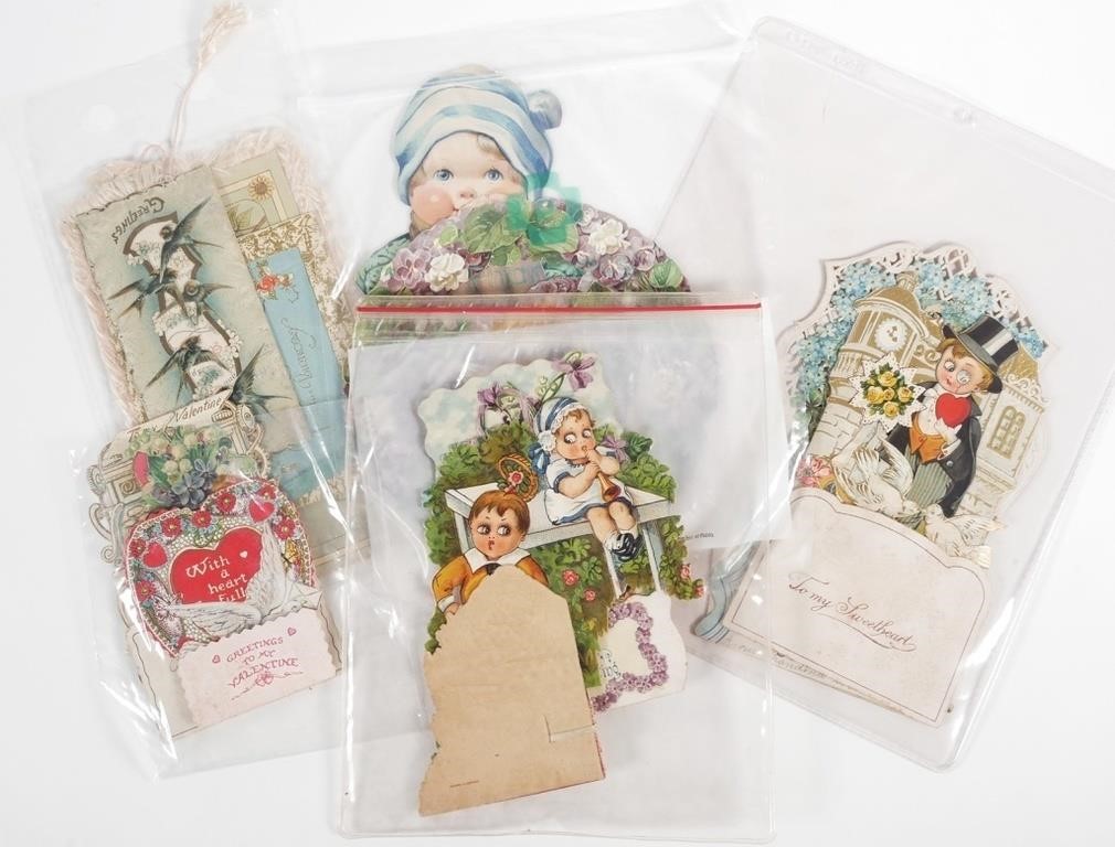 ANTIQUE VALENTINE CARDS LOTSeveral
