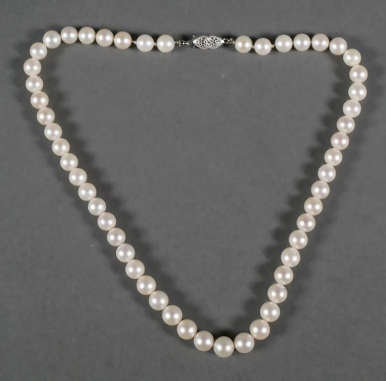 VINTAGE PEARL NECKLACE 15 W 14K 30c070