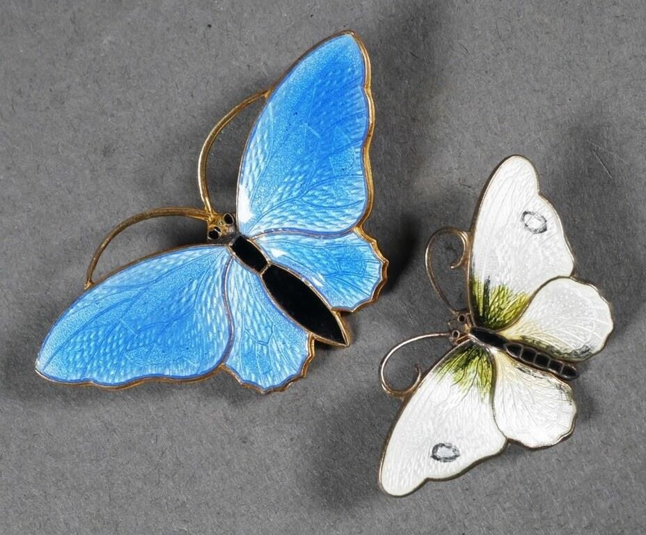 (2) STERLING NORWAY GUILLOCHE BUTTERFLY