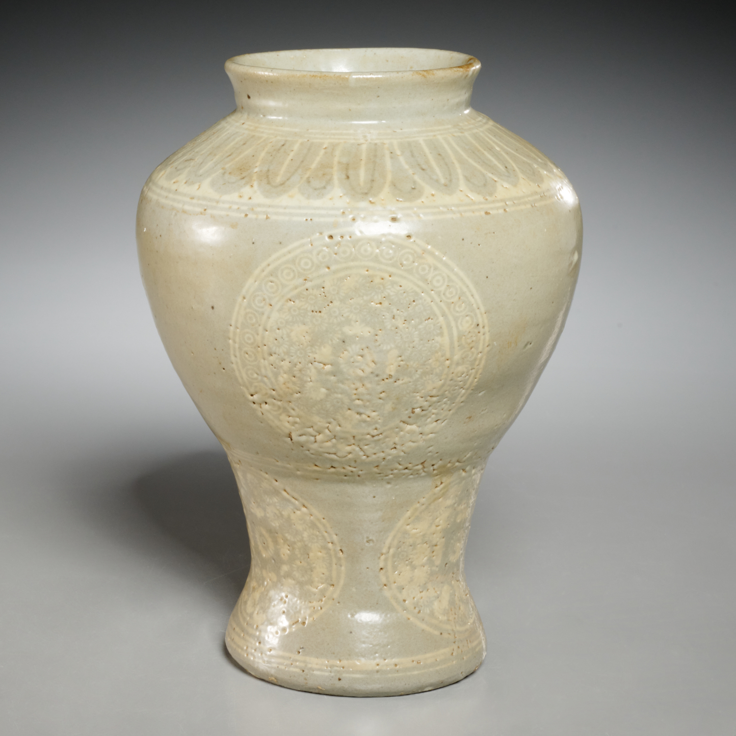 KOREAN INLAID CELADON MEIPING VASE