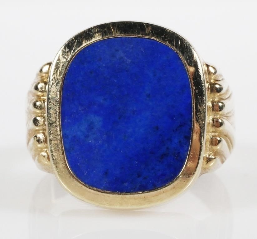 14K GOLD MENS LAPIS LAZULI RINGSize