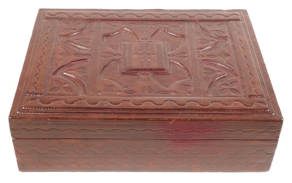 TOOLED LEATHER TREASURE BOXBeautiful