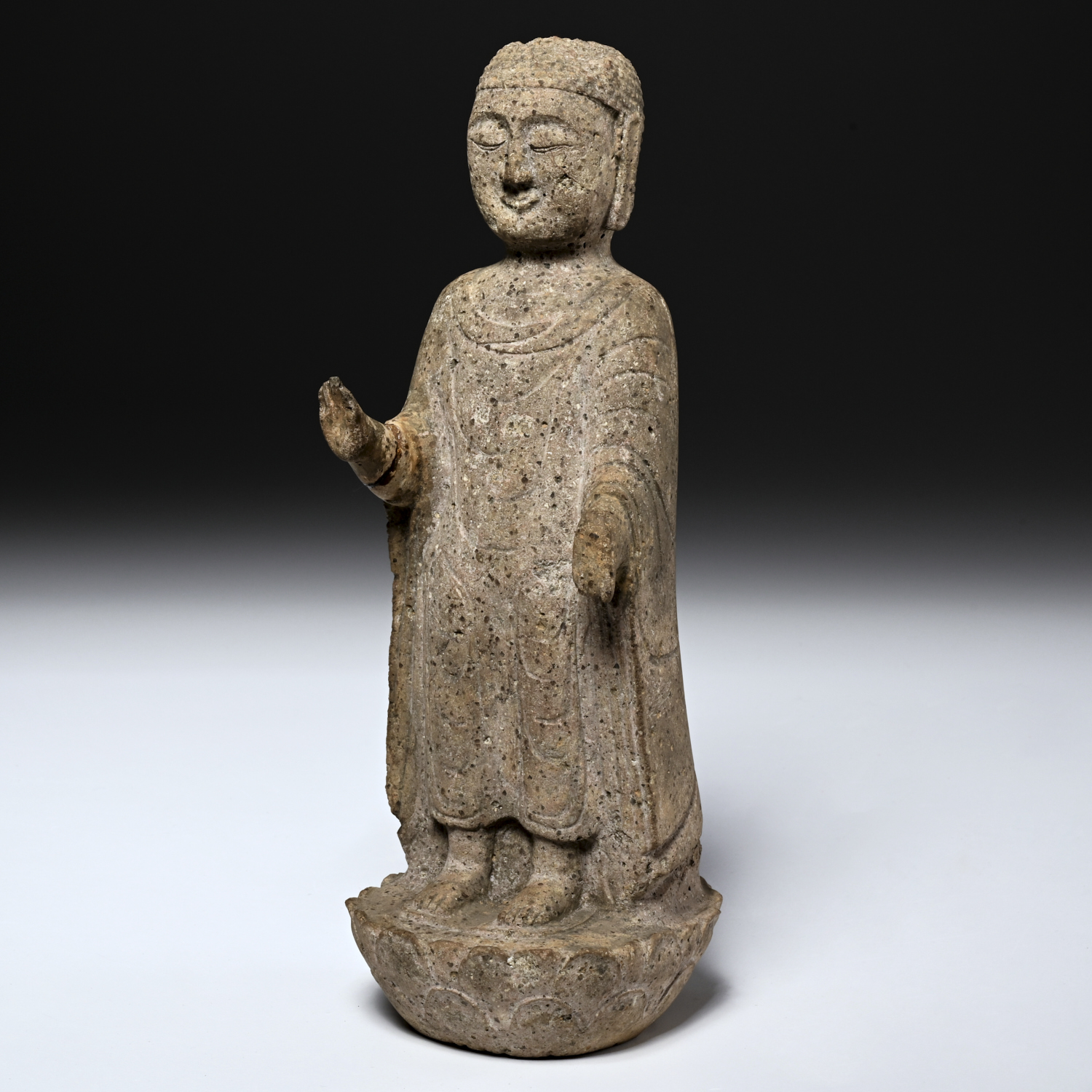 EARLY KOREAN CARVED STONE STANDING 30c0c0