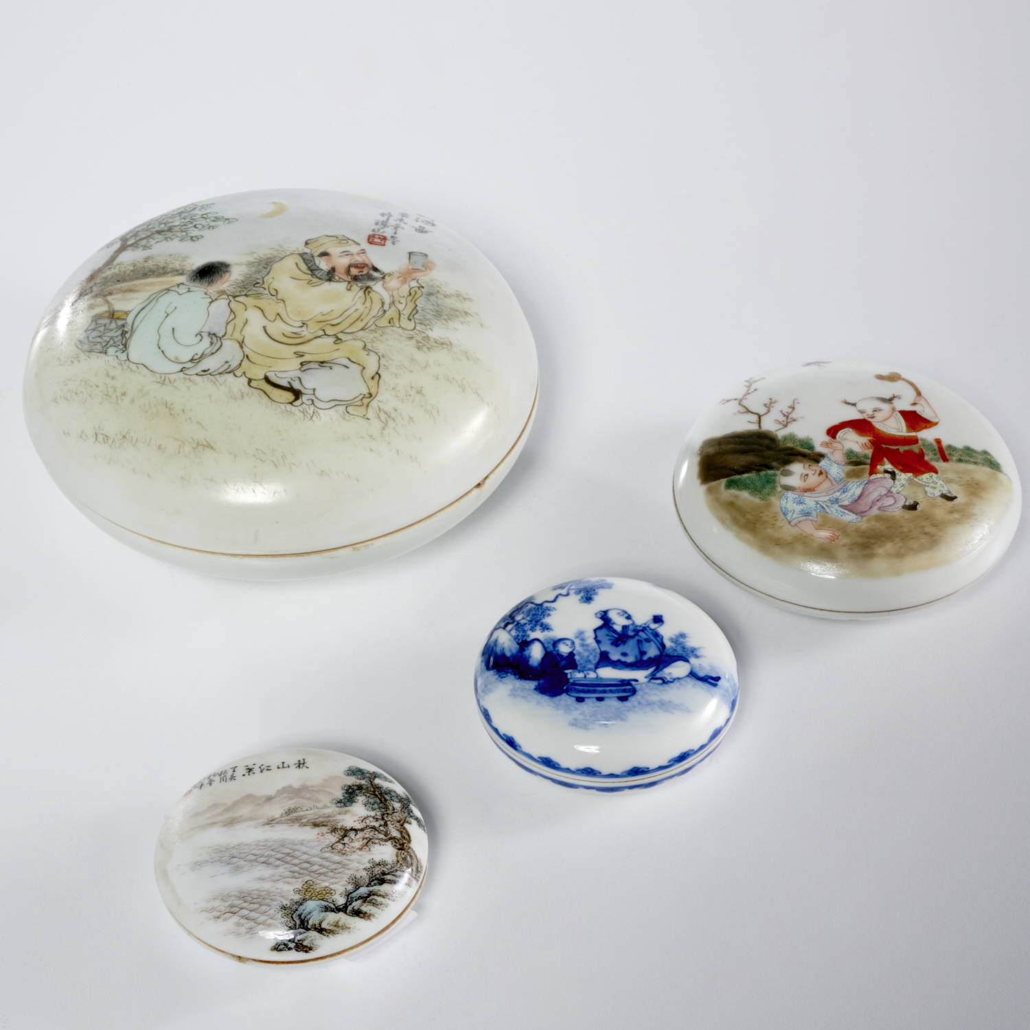 (4) CHINESE PORCELAIN SEAL PASTE