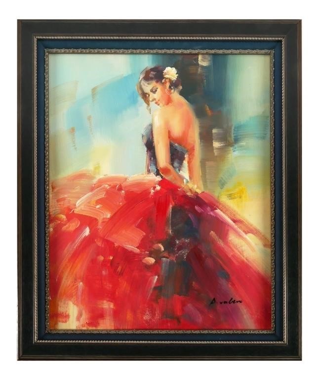 FLAMENCO DANCE, SIGNED PAINTINGHand