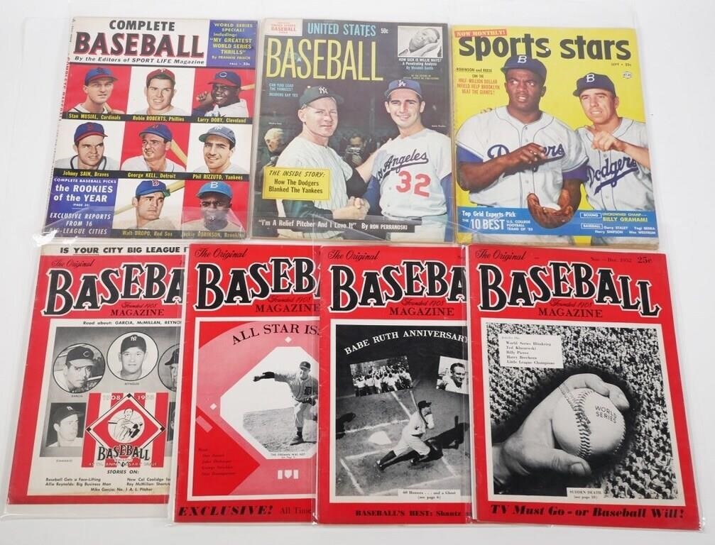  7 1950S 60S BASEBALL MAGAZINES  30c12b