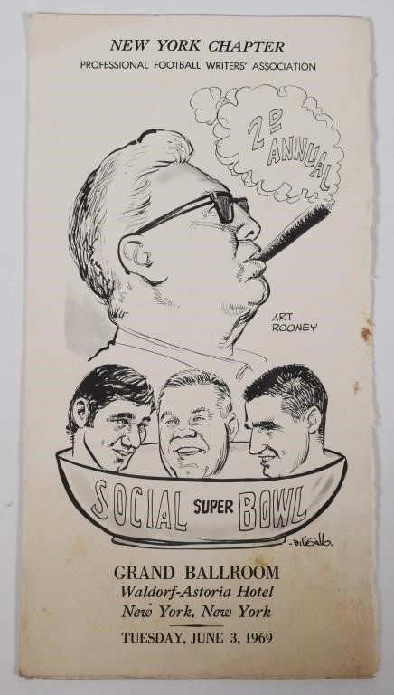 1969 NFL FOOTBALL WRITERS DINNER