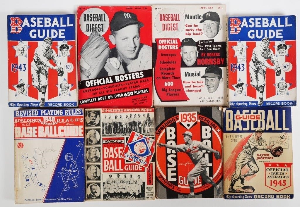 (8) BASEBALL GUIDES, 1937-40SProvenance: