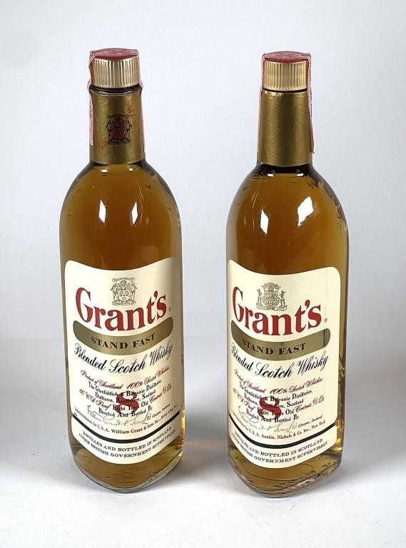  2 SEALED BOTTLES GRANT S SCOTCH 30c137