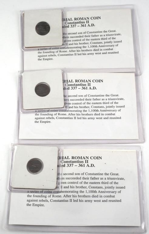 3 ROMAN COINS EMPEROR CONSTANTINEThree 30c15d