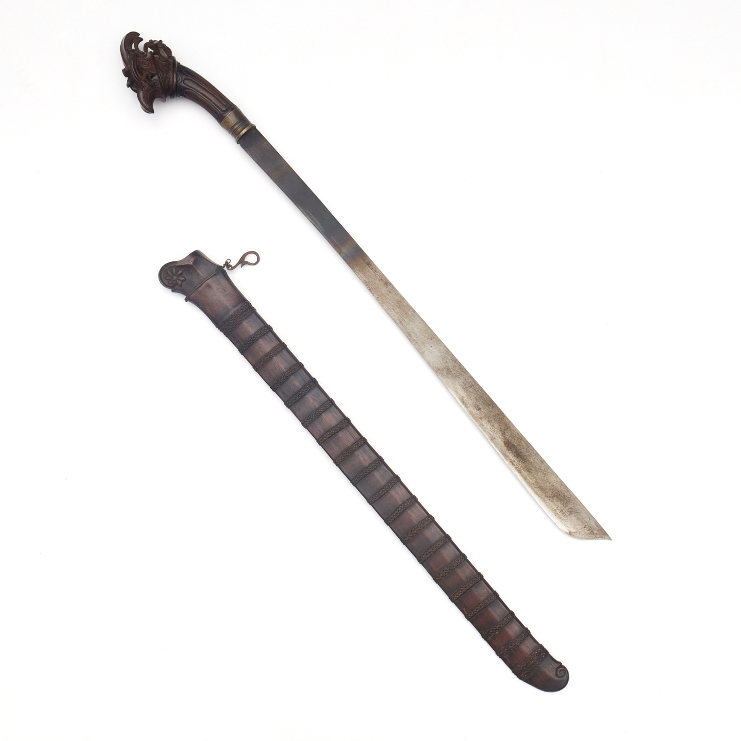 SOUTHEAST ASIAN SHORT SWORD, CARVED