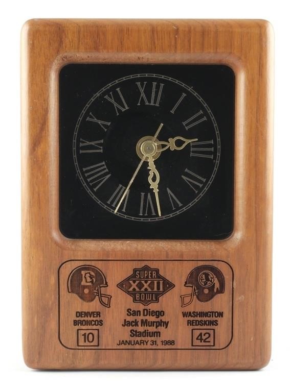 1988 SUPER BOWL XXII CLOCKWood