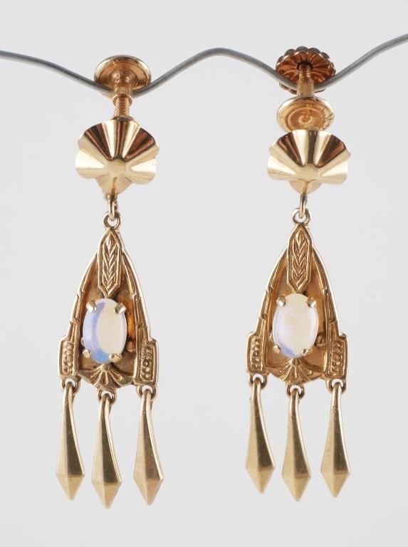 14K GOLD OPAL DROP EARRINGS14k 30c16e