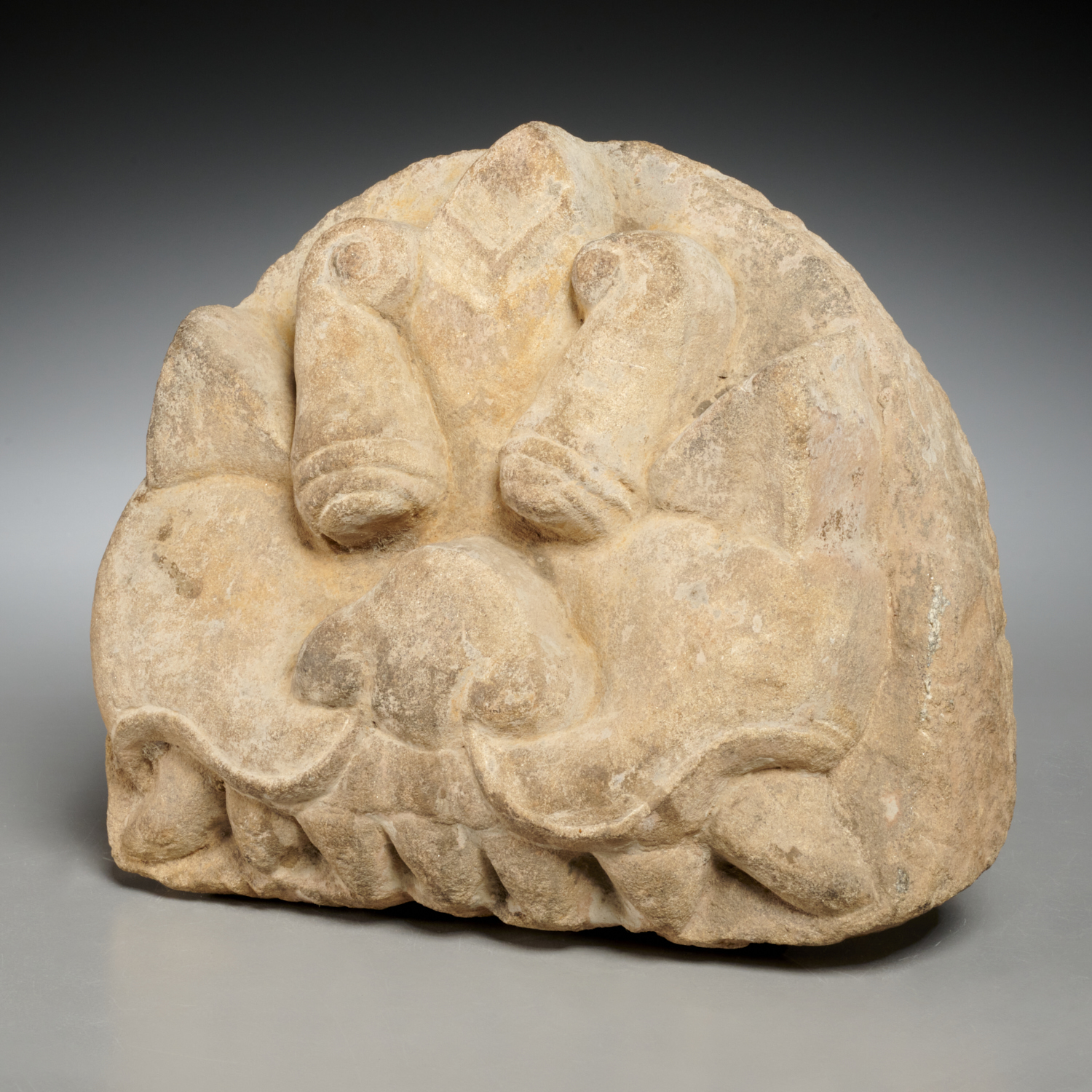 CHINESE STONE BUDDHIST LION HEAD 30c192