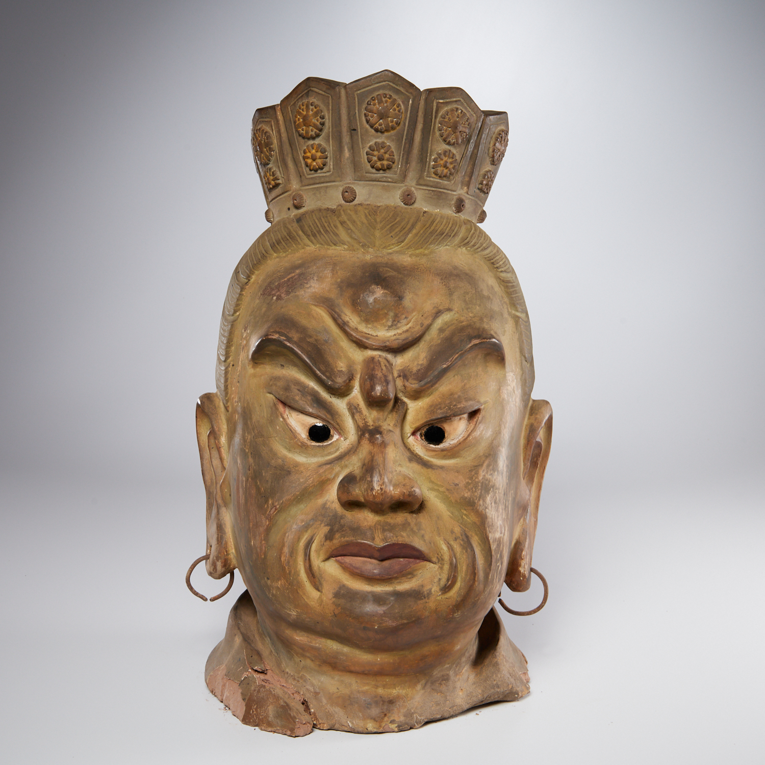 LARGE EARTHENWARE GUARDIAN HEAD 30c1b0