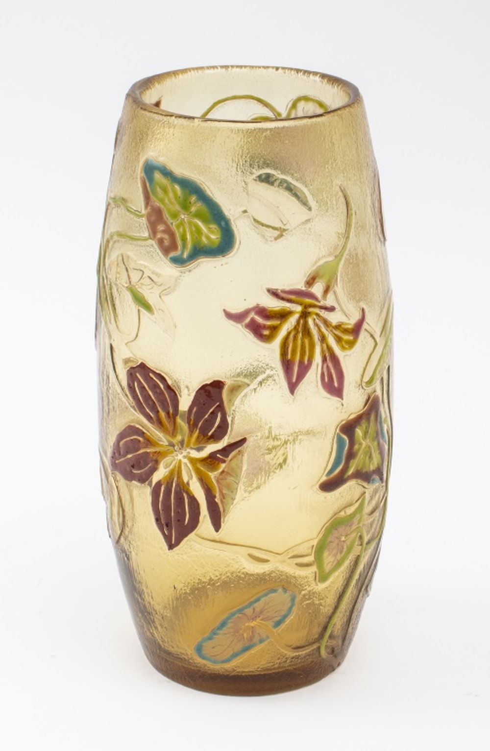 GALLE GLASS VASE WITH GOLD FOIL