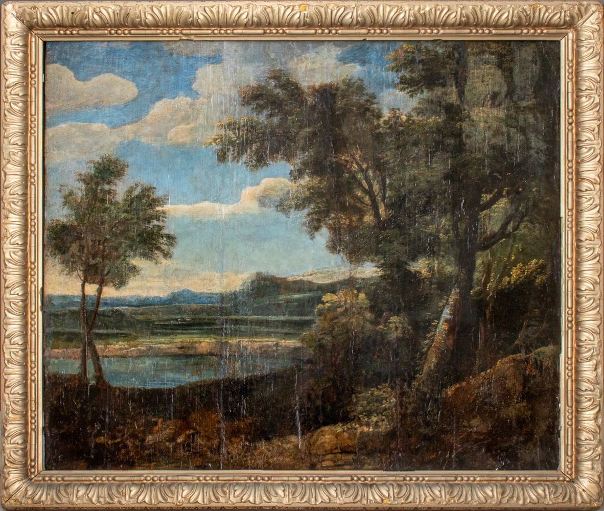 ANTIQUE LANDSCAPE OIL PAINTING 30c2a4