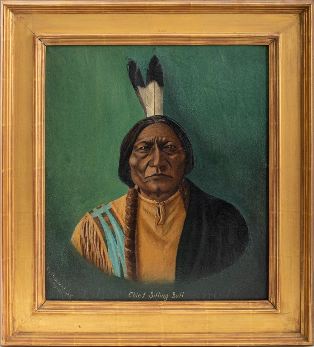 CHIEF SITTING BULL PORTRAIT OIL 30c2cd