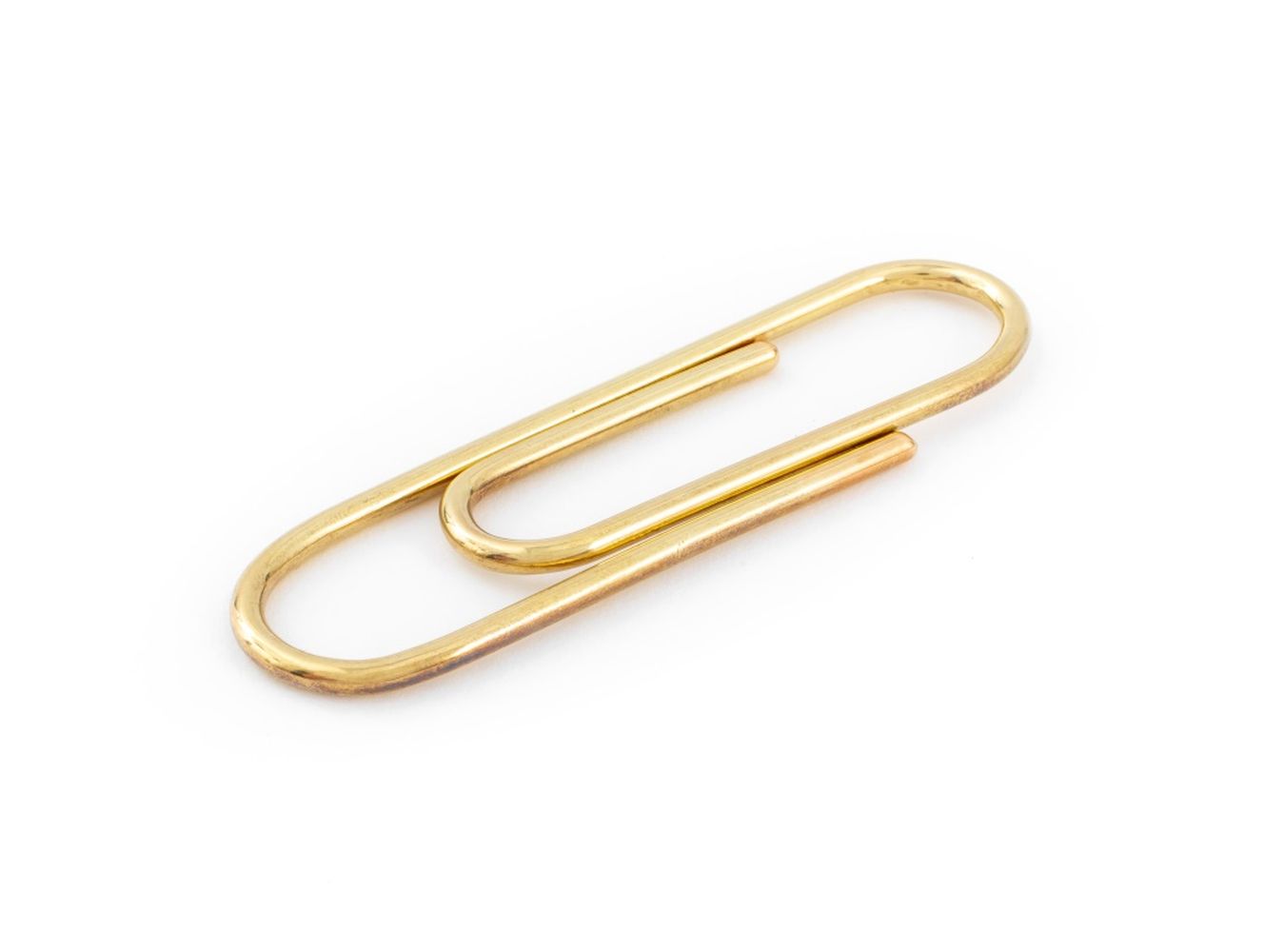 14K YELLOW GOLD PAPERCLIP FORM