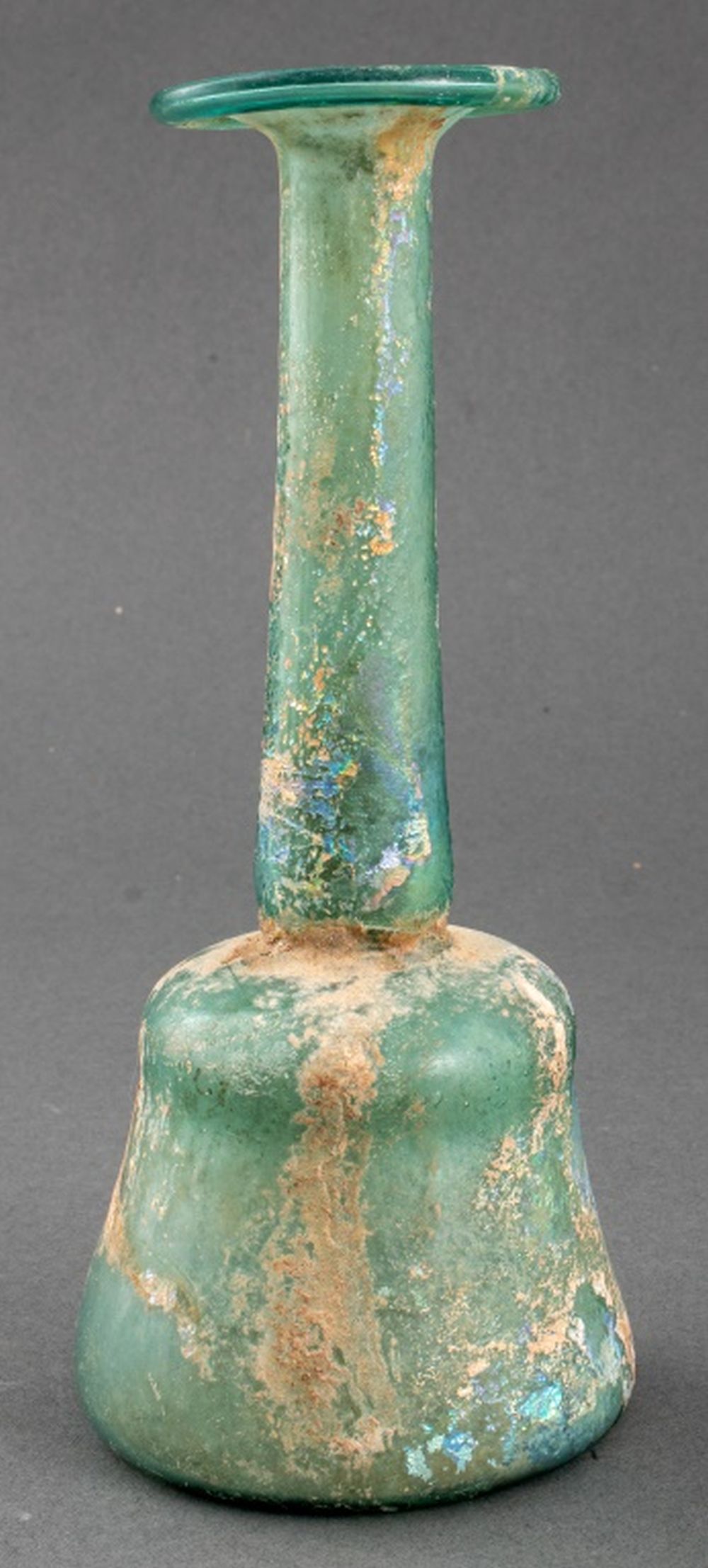 ANCIENT ROMAN GLASS LARGE UNGUENTARIUM