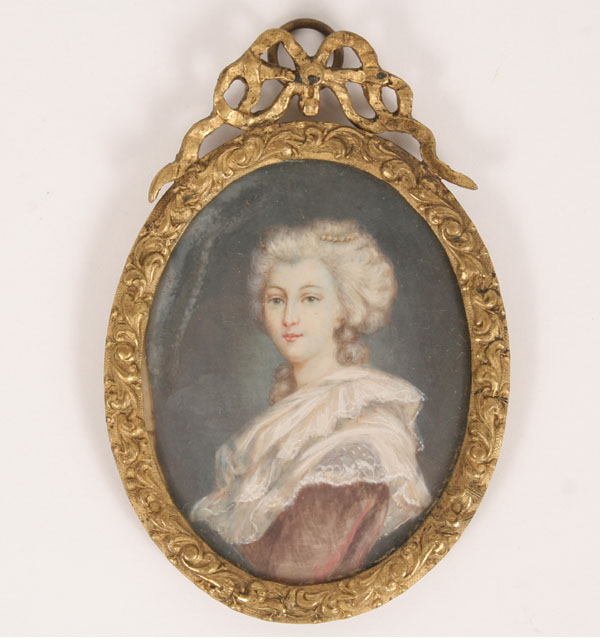 Miniature oval portrait of a woman