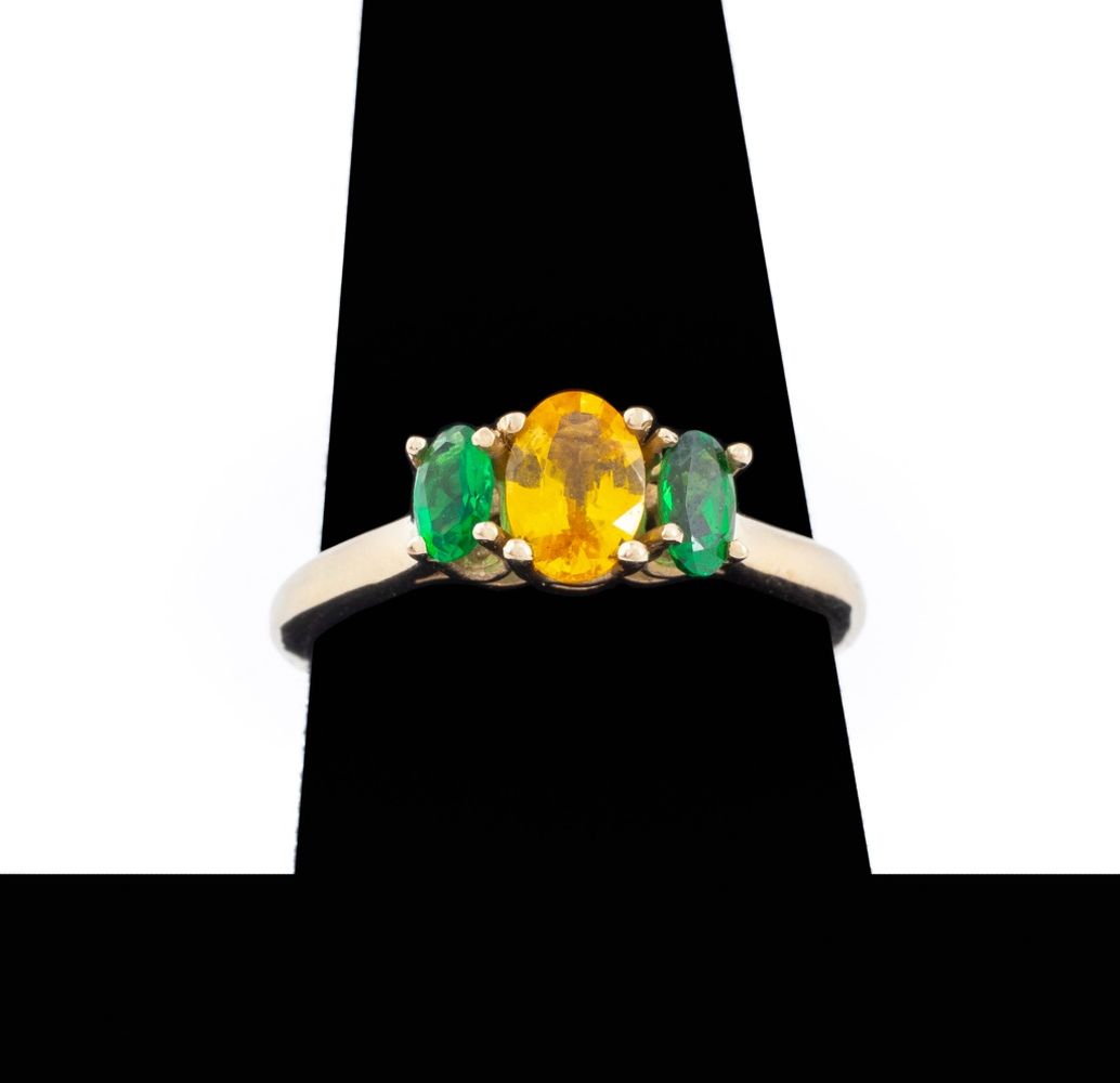 14K GOLD YELLOW SAPPHIRE EMERALD