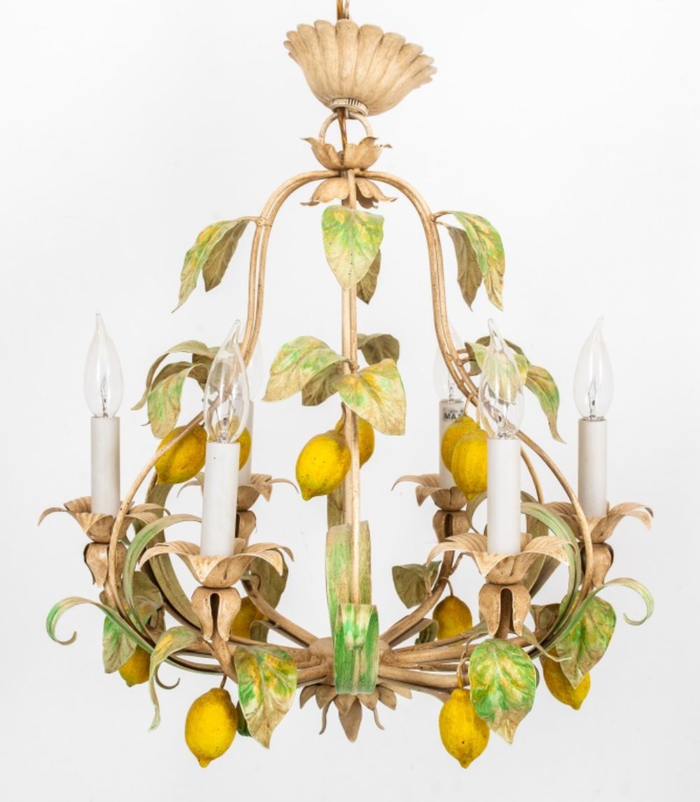 ITALIAN PAINTED CAGE FORM 6 LIGHT