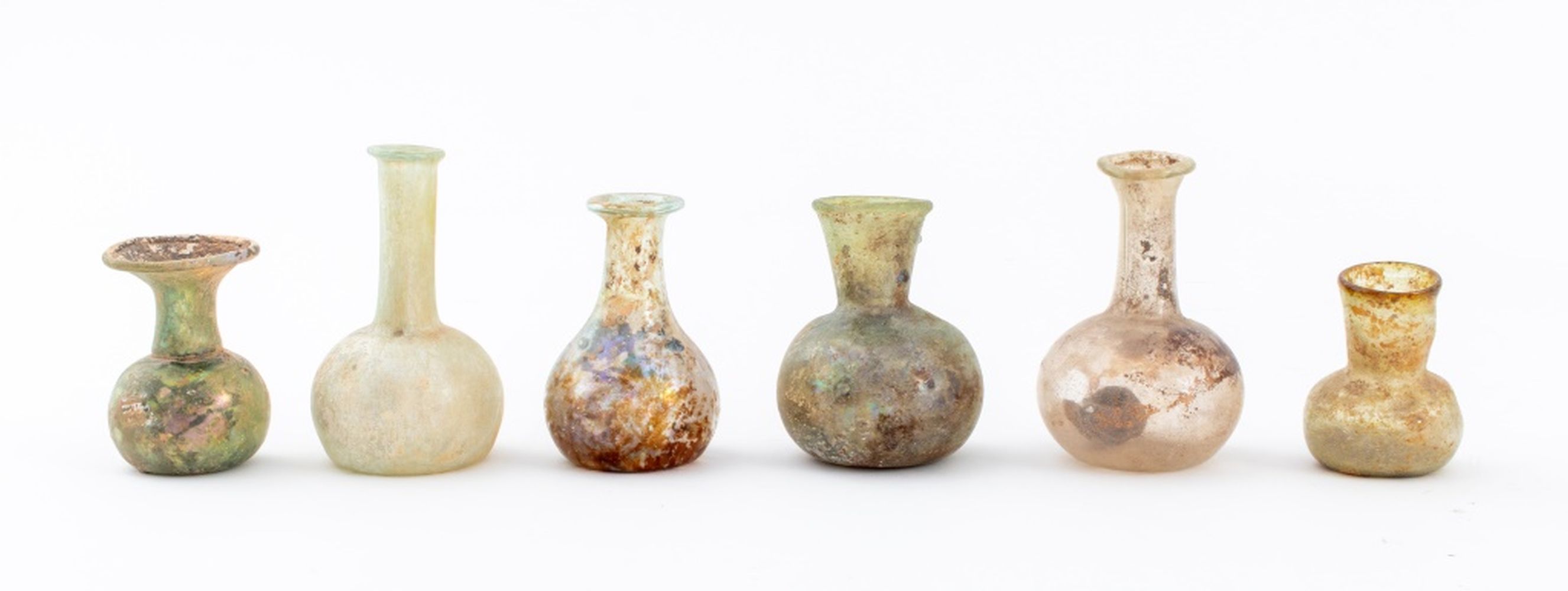 ANCIENT ROMAN GLASS UNGUENTARIA,