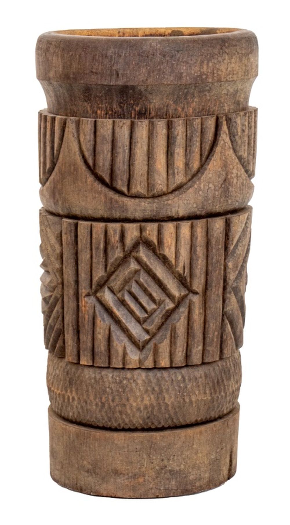 OCEANIC CARVED TREE TRUNK DRUM