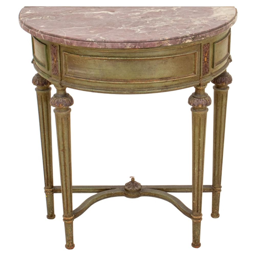 FRENCH LOUIS XVI DEMILUNE CONSOLE