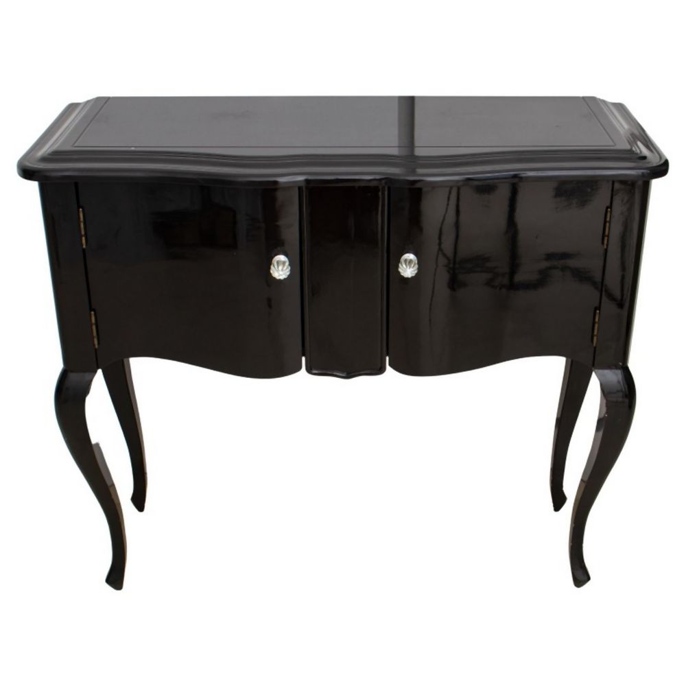 MODERN BLACK LACQUERED WOOD CONSOLE