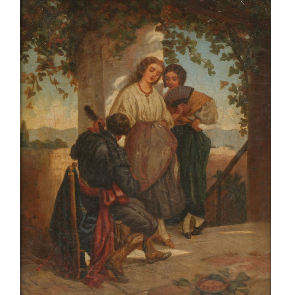 A scene of a musician serenading