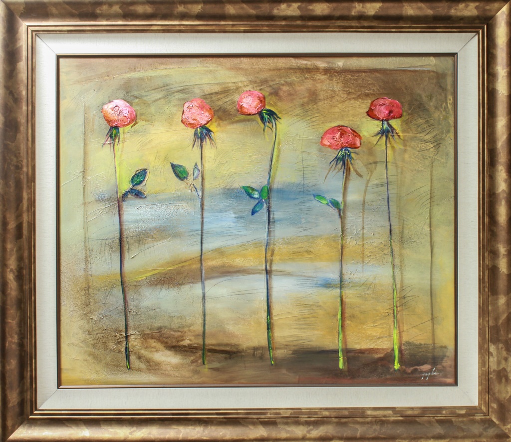 LENNER GOGLI "ROSES" OIL ON CANVAS